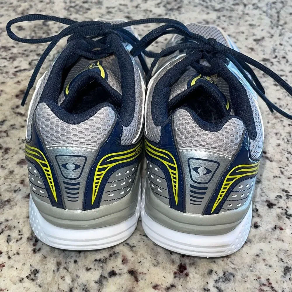 Apex Mens Lace Up Mesh Athletic Boss Runner Active Shoes Silver Blue‎ Size 12.5